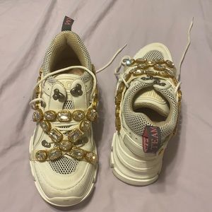 Gucci women’s flashtrek crystal sneakers 39.5